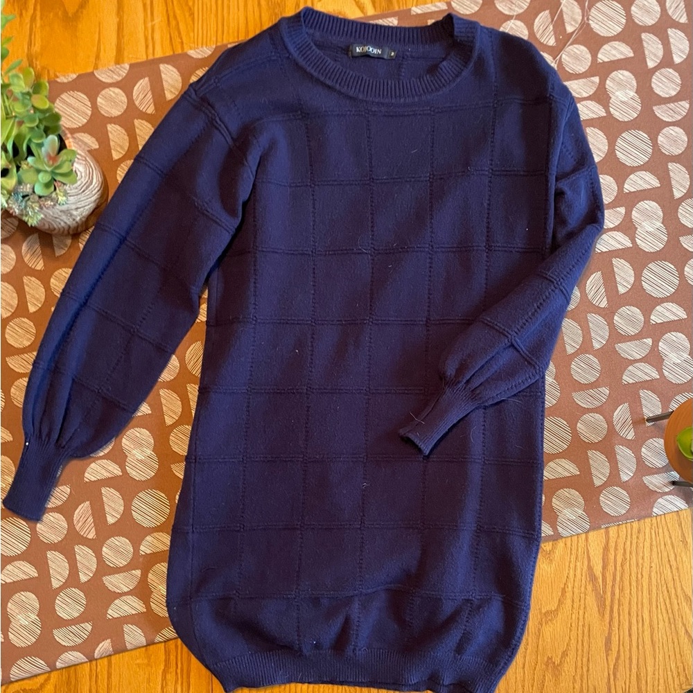 KOJOOIN Navy Blue Sweater Dress Size Medium